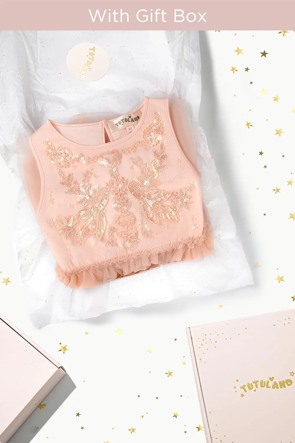 Tutu Dress for Girls - Embroidered Tulle Tiered Layered Flower Toddler Dress for Wedding & Birthday