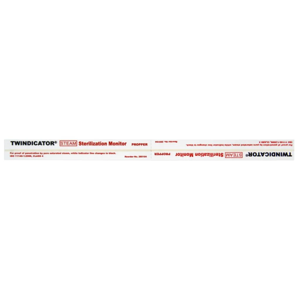 Twin Indicator Steam Sterilisation Monitor 8" Perforated strips