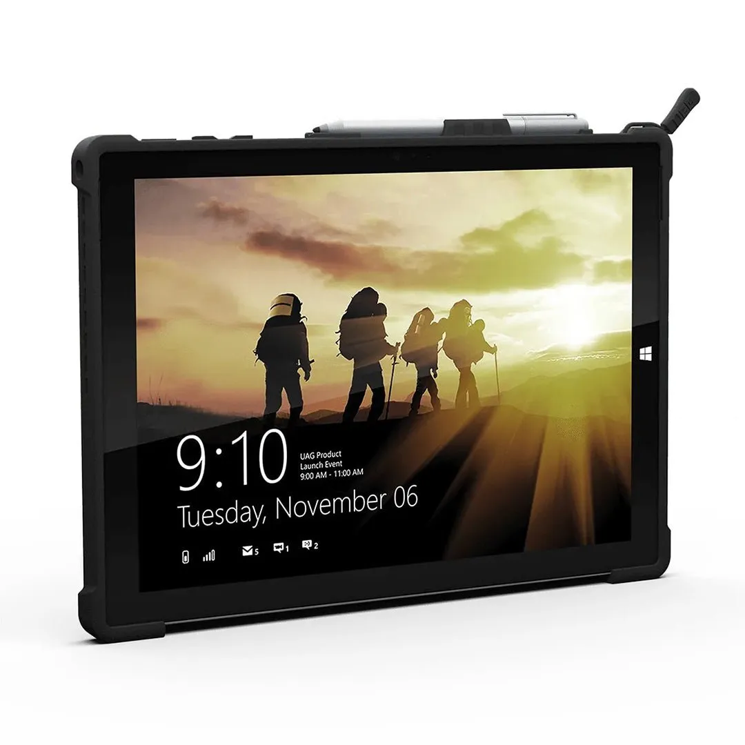 UAG Rugged Protective Case with Adjustable Stand and Surface Pen Holder for Microsoft Surface Pro 7 Tablet | Black