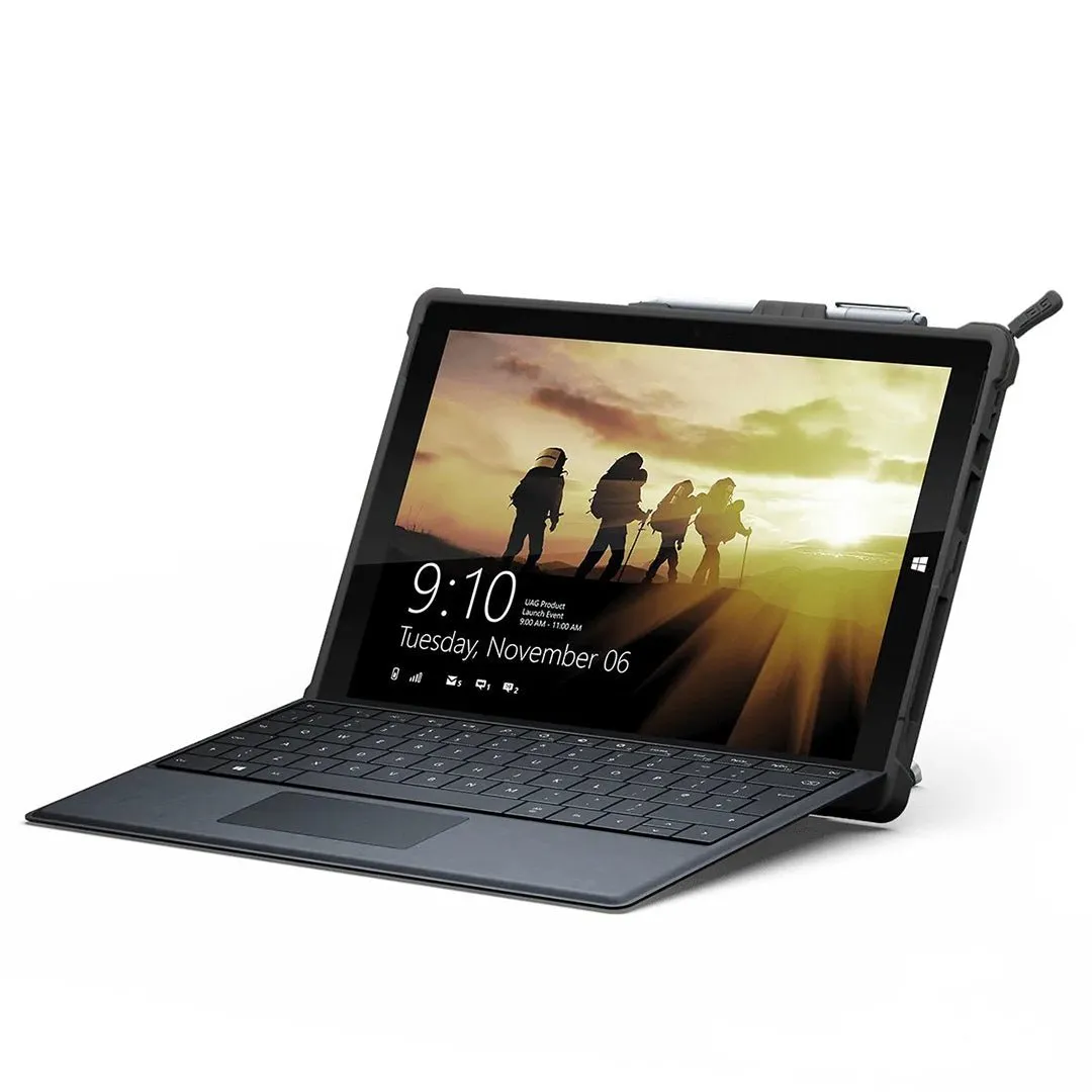UAG Rugged Protective Case with Adjustable Stand and Surface Pen Holder for Microsoft Surface Pro 7 Tablet | Black