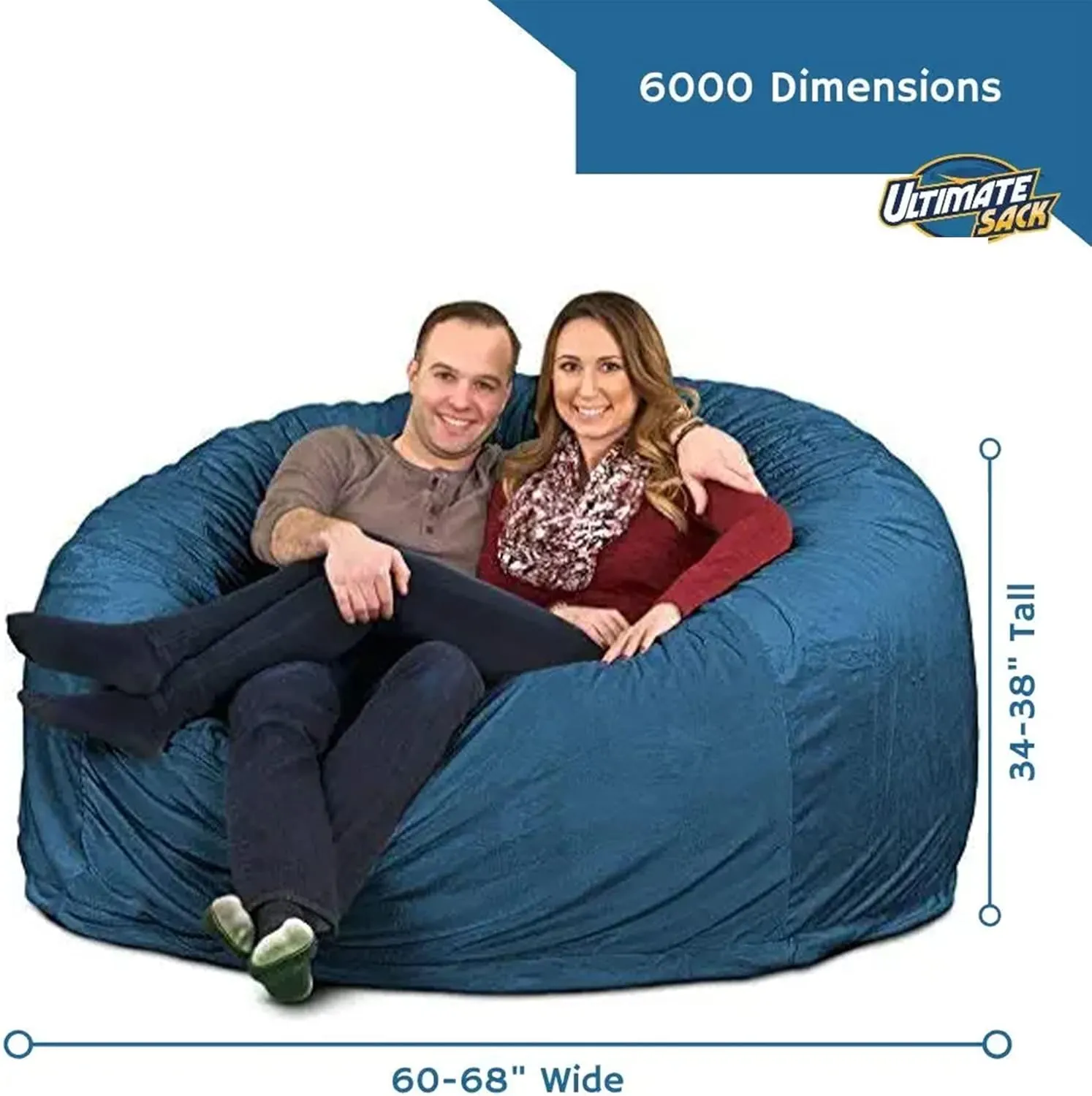 ULTIMATE SACK 6ft Bean Bag Chair, Oversize Bean Bag Chair for Adults, Comfy Chair Bean Bag Couch Lounge Sofa Loveseat Furniture | Cloud Fur