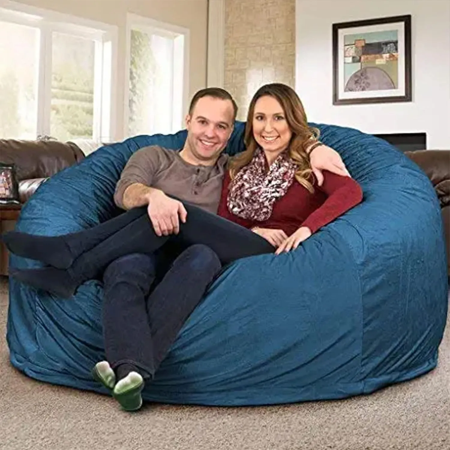 ULTIMATE SACK 6ft Bean Bag Chair, Oversize Bean Bag Chair for Adults, Comfy Chair Bean Bag Couch Lounge Sofa Loveseat Furniture | Cloud Fur