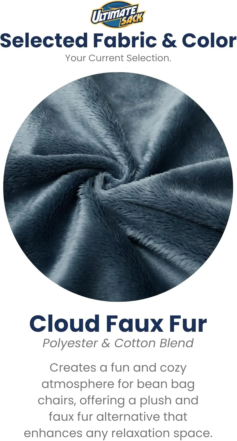 ULTIMATE SACK 6ft Bean Bag Chair, Oversize Bean Bag Chair for Adults, Comfy Chair Bean Bag Couch Lounge Sofa Loveseat Furniture | Cloud Fur