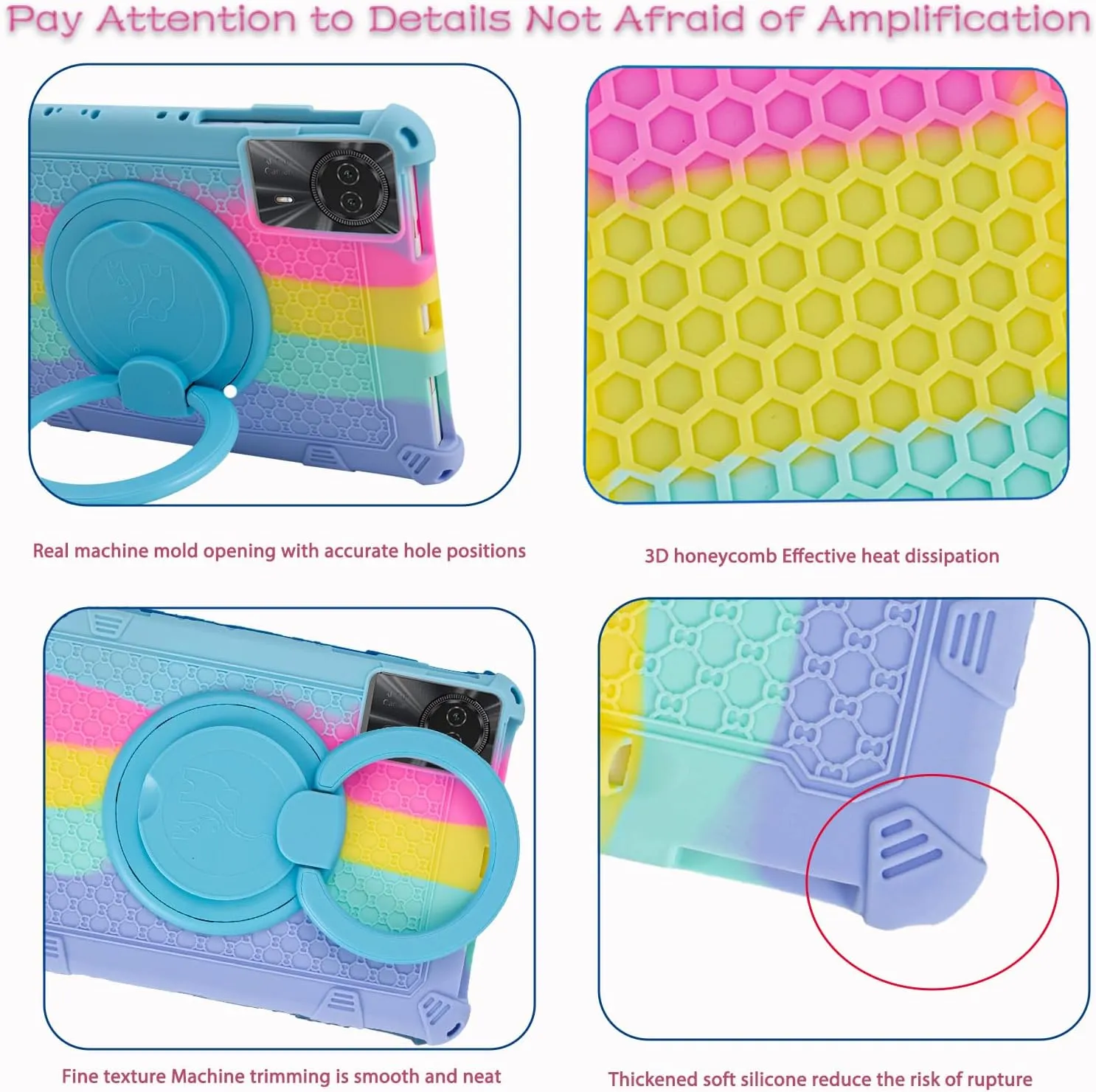 Universal 11 inch Tablet case for Blackview 90 WiFi/DOOGEE U11/T30 Pro/T30 SE Soft Silicone Kids Case for Honor Pad X8A/Redmi Pad SE/Samsung Galaxy Tab S9 11 inch with Stand(Light Blue)