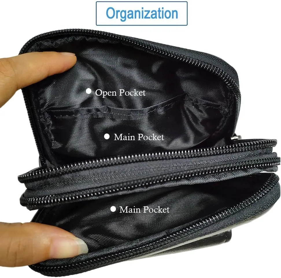 Universal Waist Belt Bag Shoulder Pouch Camping Purse Fashion Leisure Vintage Style2-Black