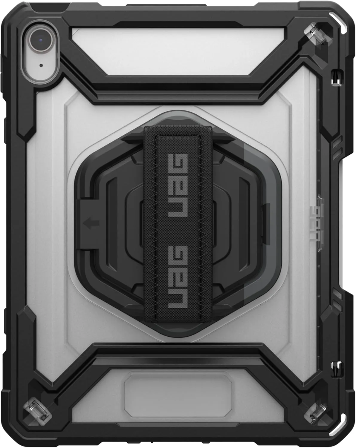 URBAN ARMOR GEAR UAG Designed for iPad 11" A16 11th Gen 2025, 10.9" 10th Gen 2022 Case w/Built-in Screen Protector A3354 A3355 Rugged Protective Cover w/Kickstand & Hand Strap, Plasma Ice/Black