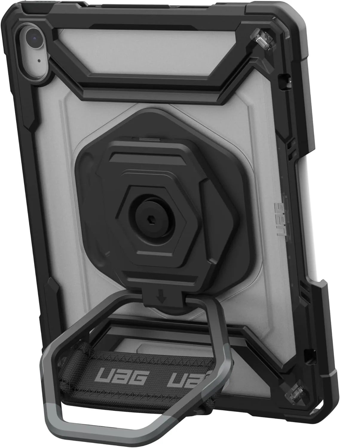 URBAN ARMOR GEAR UAG Designed for iPad 11" A16 11th Gen 2025, 10.9" 10th Gen 2022 Case w/Built-in Screen Protector A3354 A3355 Rugged Protective Cover w/Kickstand & Hand Strap, Plasma Ice/Black
