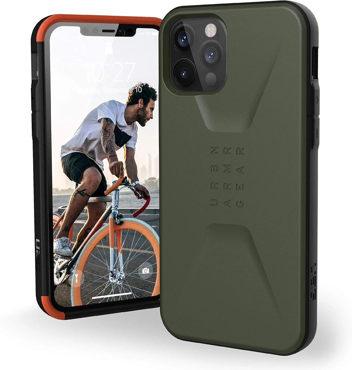URBAN ARMOR GEAR UAG Designed for iPhone 12 Case/iPhone 12 Pro Case [6.1-inch Screen] Ultra-Thin Shock-Absorbent Civilian Protective Cover, Olive