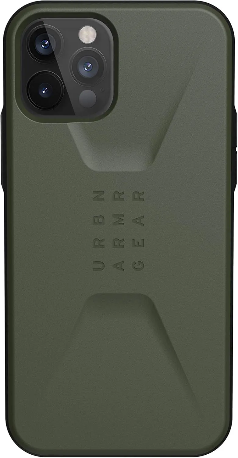 URBAN ARMOR GEAR UAG Designed for iPhone 12 Case/iPhone 12 Pro Case [6.1-inch Screen] Ultra-Thin Shock-Absorbent Civilian Protective Cover, Olive