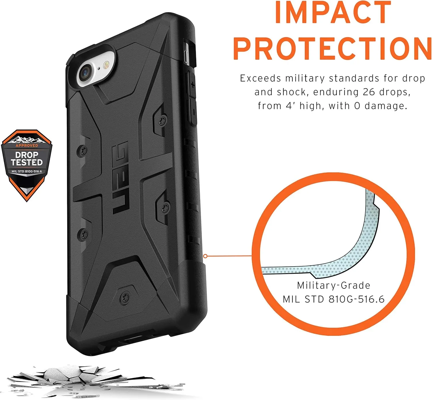 URBAN ARMOR GEAR UAG Designed for iPhone SE (2020) Case [4.7-inch Screen] Pathfinder Rugged Shockproof Military Drop Tested Protective Cover, Black