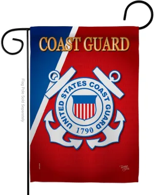 US Coast Guard Garden Flag USCG Home Decor Semper Paratus Armed Forces Officially Licensed American Decorations Yard Military Memorabilia Banner Remembrance Wall Tapestry Retire Outdoor Veteran Memorial Day Gifts Made In USA