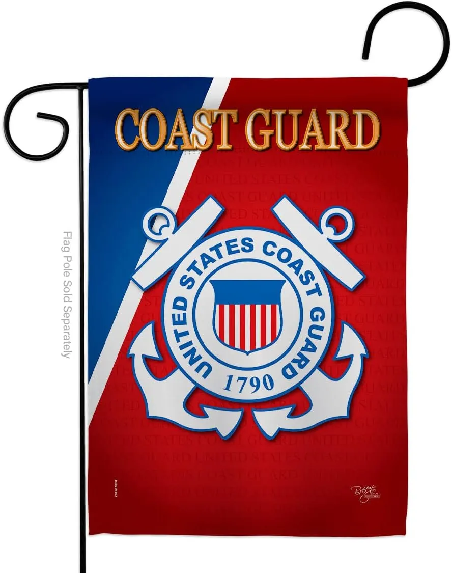 US Coast Guard Garden Flag USCG Home Decor Semper Paratus Armed Forces Officially Licensed American Decorations Yard Military Memorabilia Banner Remembrance Wall Tapestry Retire Outdoor Veteran Memorial Day Gifts Made In USA
