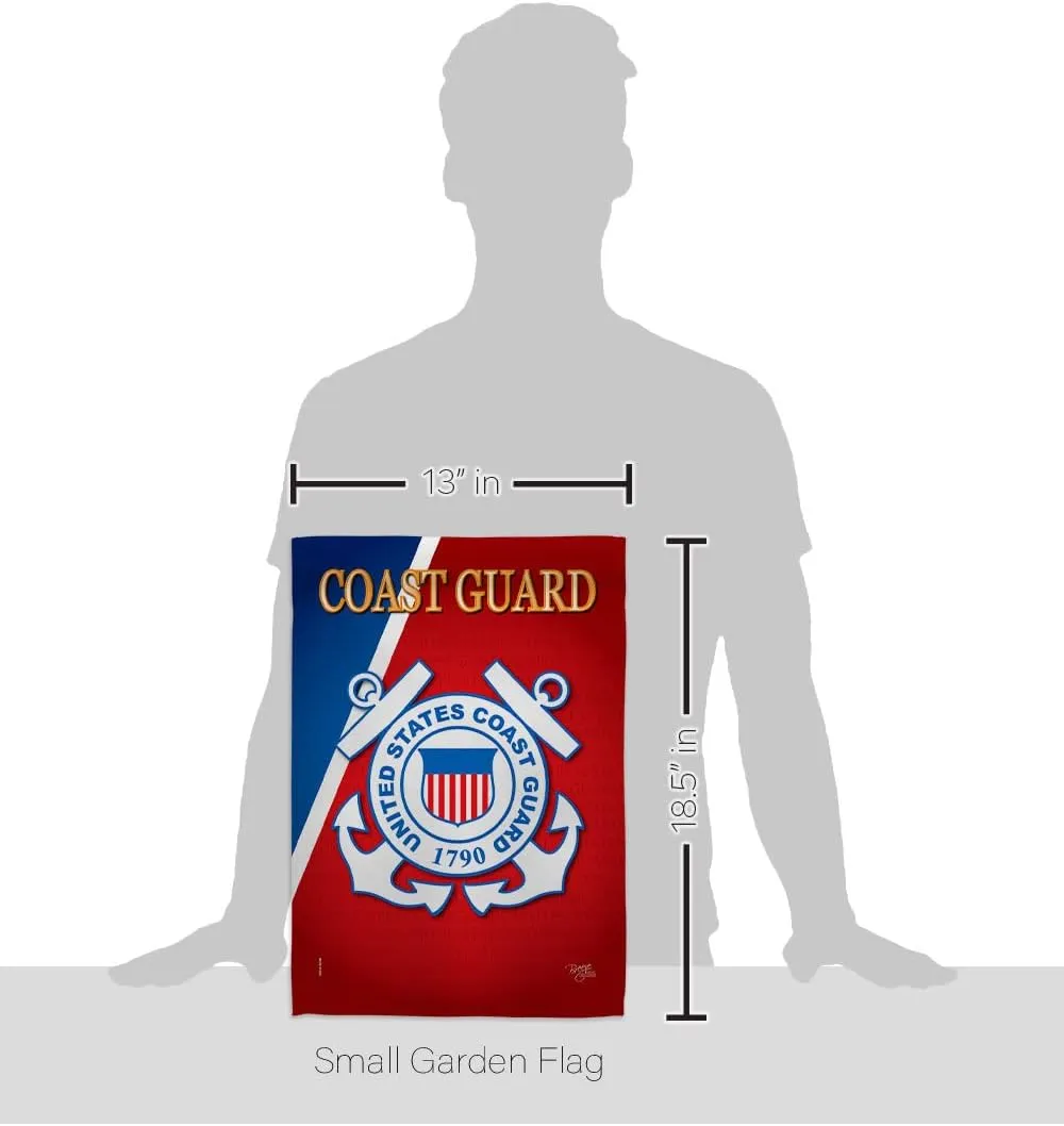US Coast Guard Garden Flag USCG Home Decor Semper Paratus Armed Forces Officially Licensed American Decorations Yard Military Memorabilia Banner Remembrance Wall Tapestry Retire Outdoor Veteran Memorial Day Gifts Made In USA
