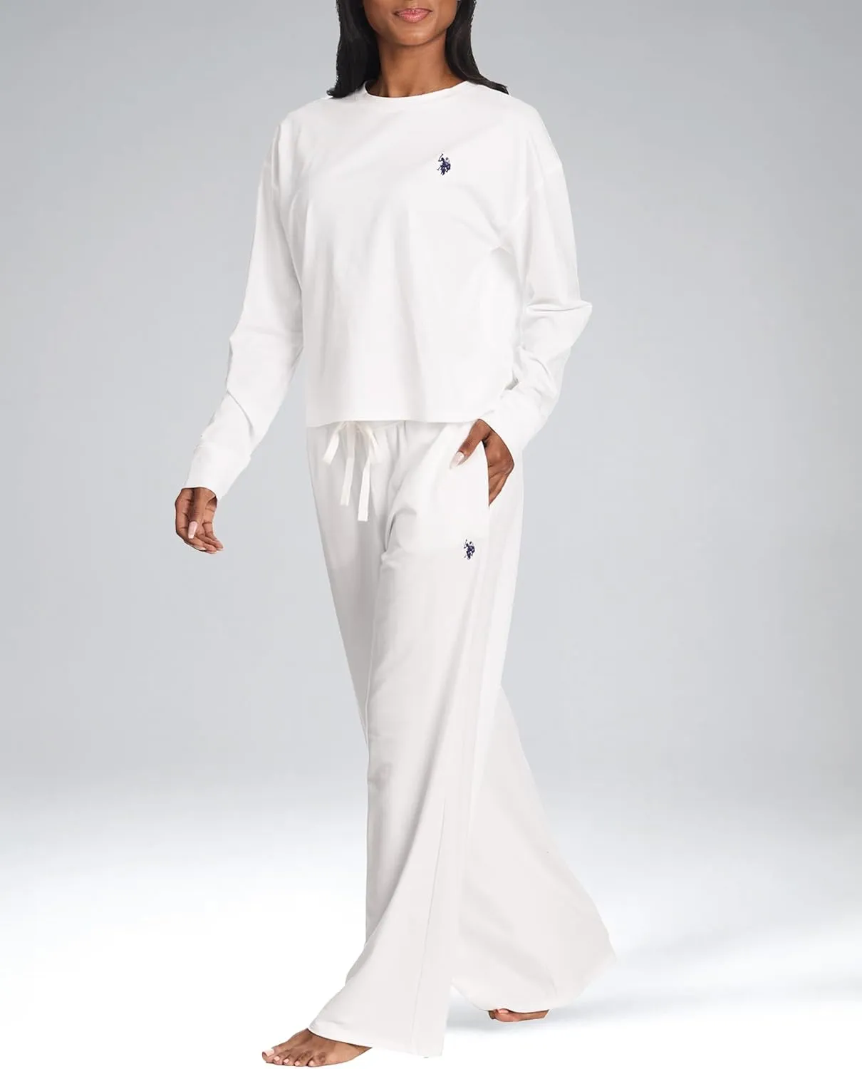 U.S. Polo Assn. Lounge Sets for Women, Tracksuit Sets for Women 2 Piece with Top and Wide Leg Sweatpants