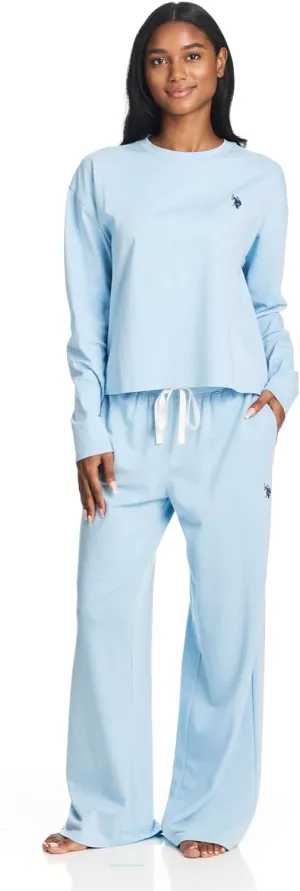 U.S. Polo Assn. Lounge Sets for Women, Tracksuit Sets for Women 2 Piece with Top and Wide Leg Sweatpants