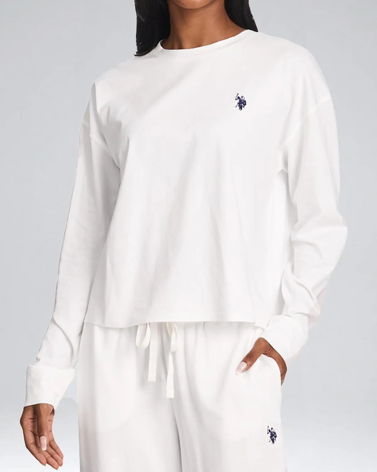 U.S. Polo Assn. Lounge Sets for Women, Tracksuit Sets for Women 2 Piece with Top and Wide Leg Sweatpants