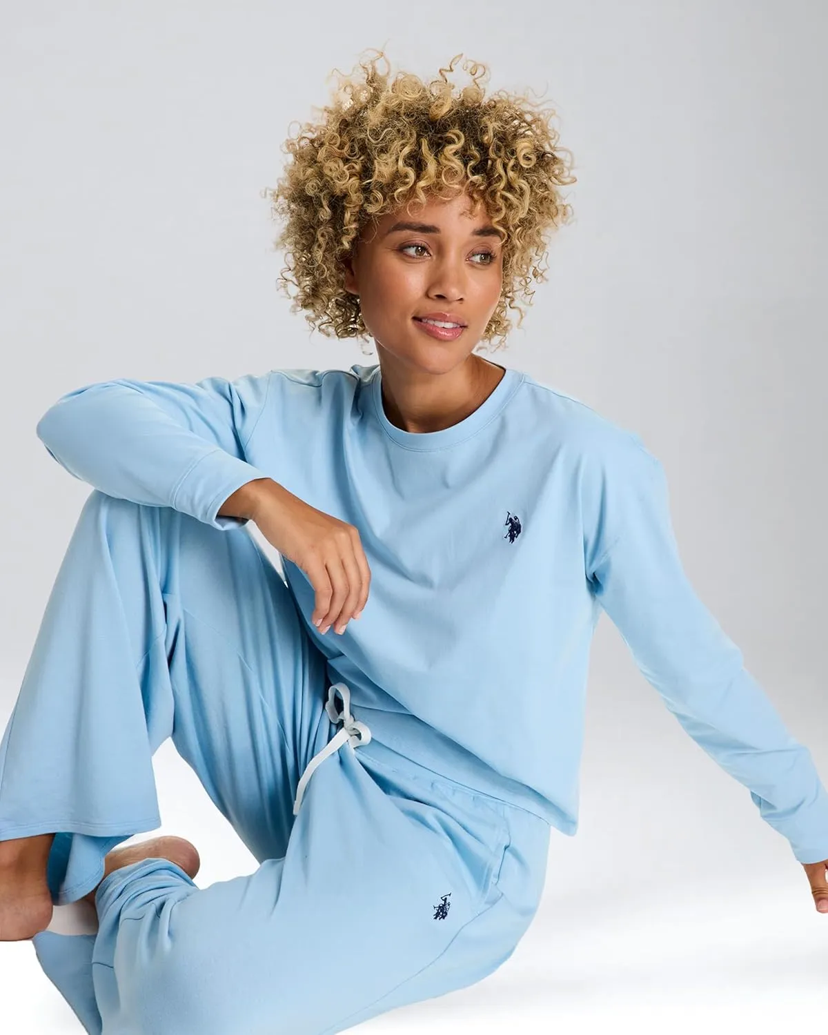 U.S. Polo Assn. Lounge Sets for Women, Tracksuit Sets for Women 2 Piece with Top and Wide Leg Sweatpants