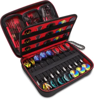 USA Gear XL Semi Hard Shell Dart Case - Protective Case for 15 Piece Dart Set, Tips, Flights and Shafts, and more Accessories - Locking Foam Design for Soft and Steel Tips - Storage Only