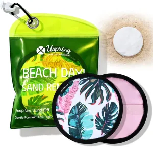 Uspring 2025 Upgraded Sand Remover for Beach Vacation Essentials Summer Must Haves Sand Remover with Velcro, Replaceable Powder Bag, Beach Accessories for Women Kids Family Trip Gifts, Generous 250g