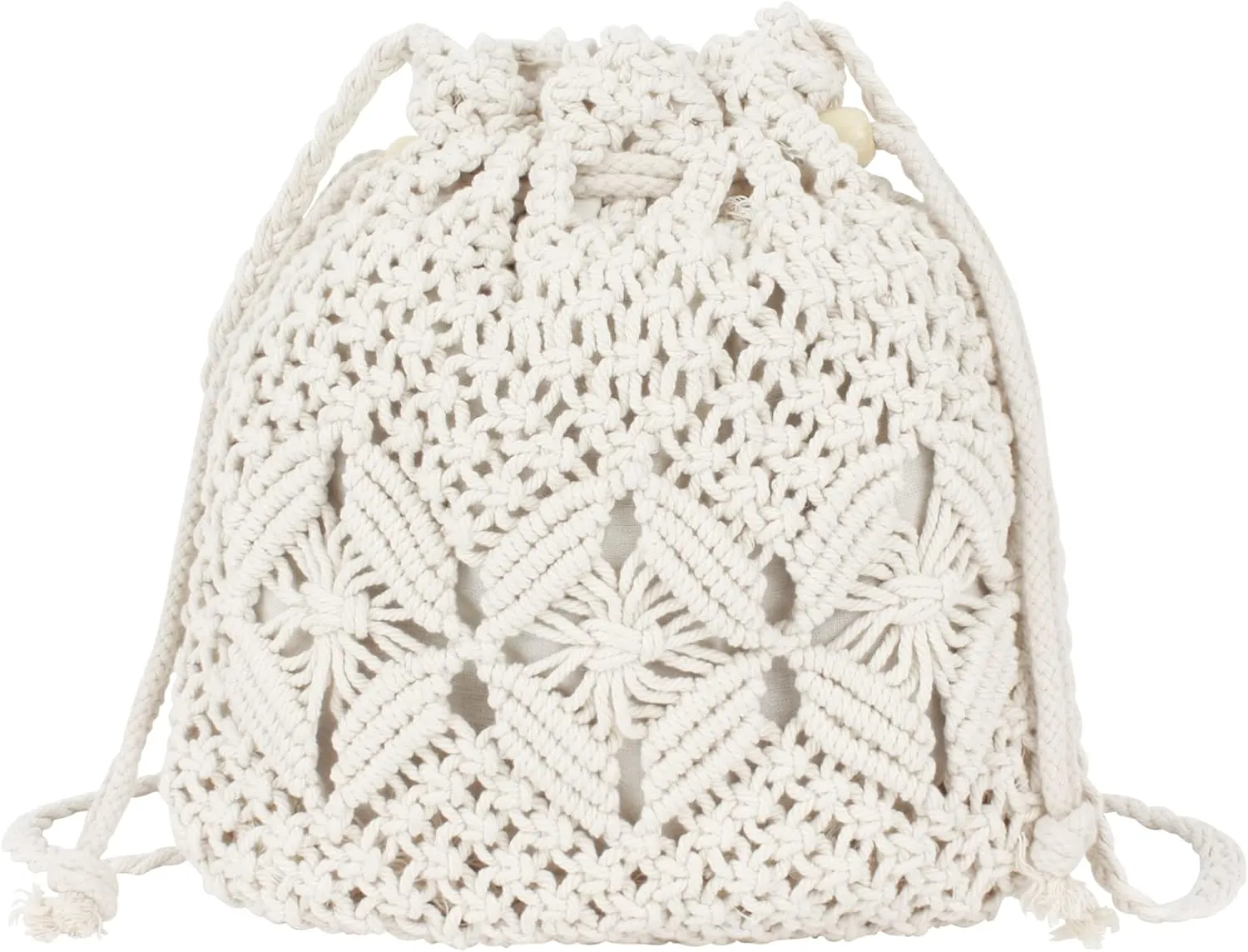 Van Caro Handwoven Cotton Straw Shoulder Bag Crochet Tassel Beach Bohemian Purse for Women