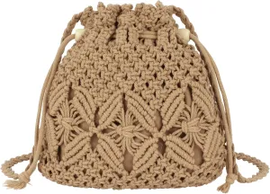 Van Caro Handwoven Cotton Straw Shoulder Bag Crochet Tassel Beach Bohemian Purse for Women