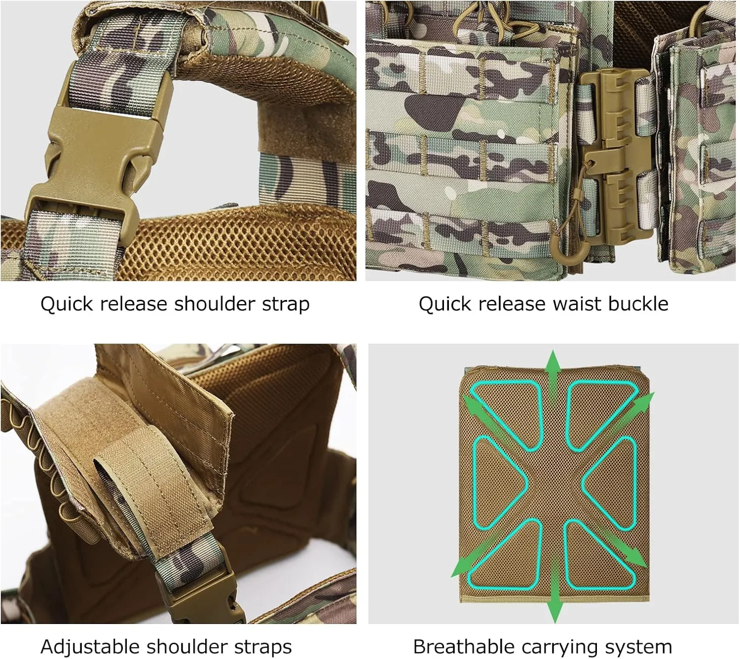 vAv YAKEDA Camo Tactical Outdoor Carrier Vest