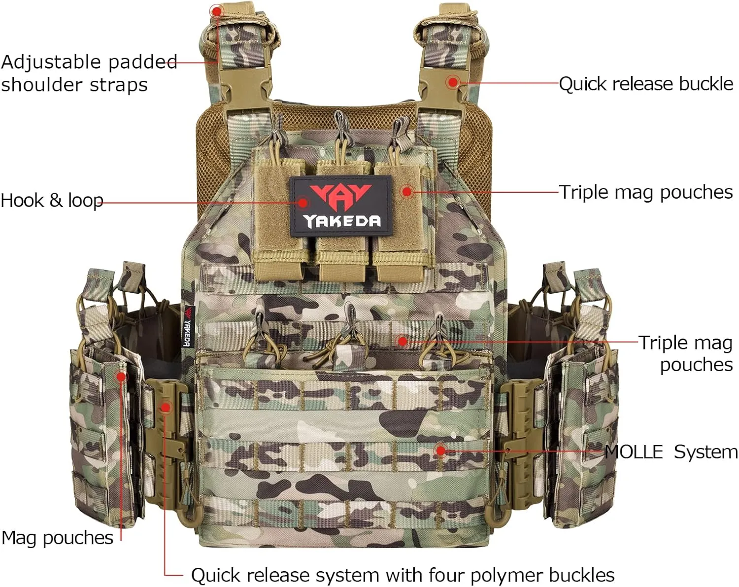 vAv YAKEDA Camo Tactical Outdoor Carrier Vest