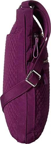 Vera Bradley womens Iconic Triple Zip Hipster cross body handbags, Microfiber Gloxinia Purple, One Size US
