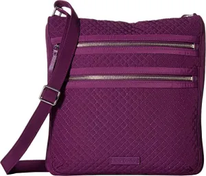 Vera Bradley womens Iconic Triple Zip Hipster cross body handbags, Microfiber Gloxinia Purple, One Size US