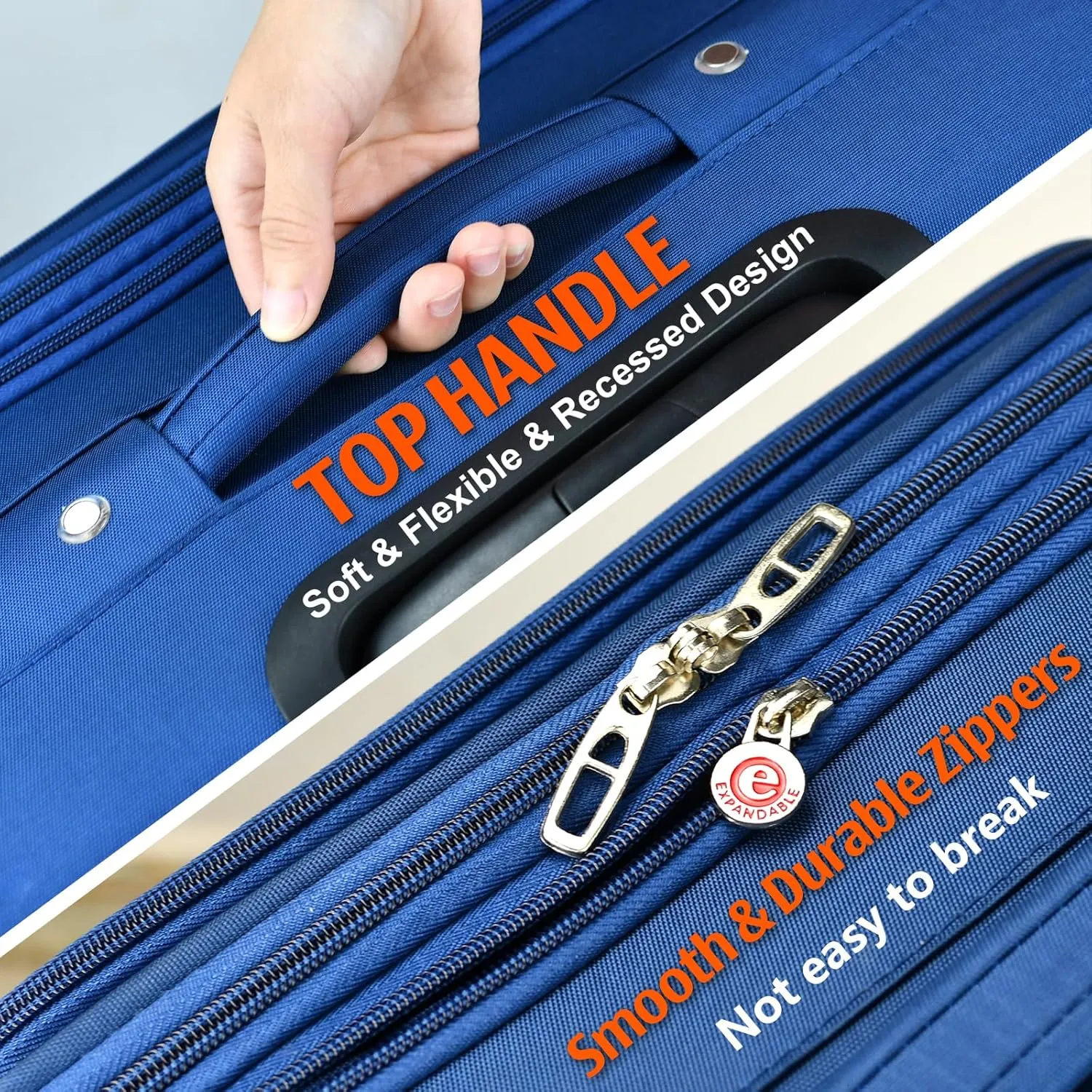 Verdi Expandable Carry-On Luggage with Spinner Wheels, 22 Inch Softside Suitcase with USB Port Lightweight