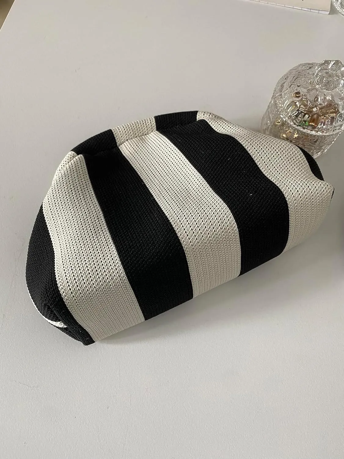Verdusa Women's Colorblock Clutch Handbags Casual Crochet Bag Small Purse