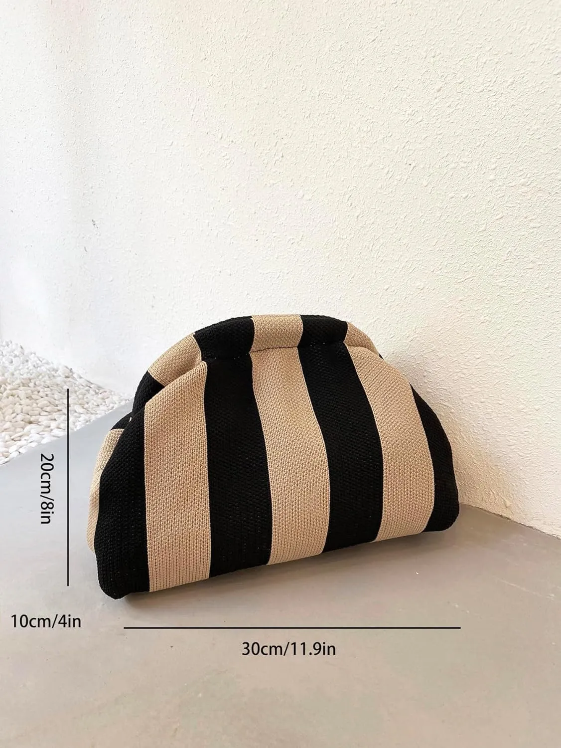 Verdusa Women's Colorblock Clutch Handbags Casual Crochet Bag Small Purse