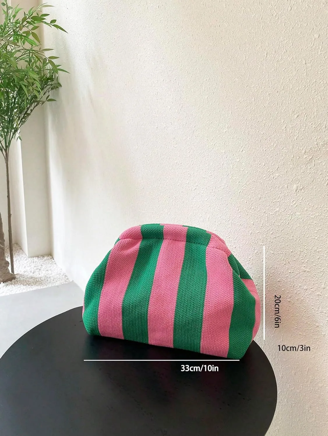 Verdusa Women's Colorblock Clutch Handbags Casual Crochet Bag Small Purse