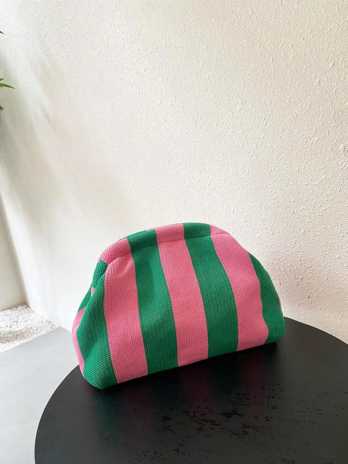 Verdusa Women's Colorblock Clutch Handbags Casual Crochet Bag Small Purse