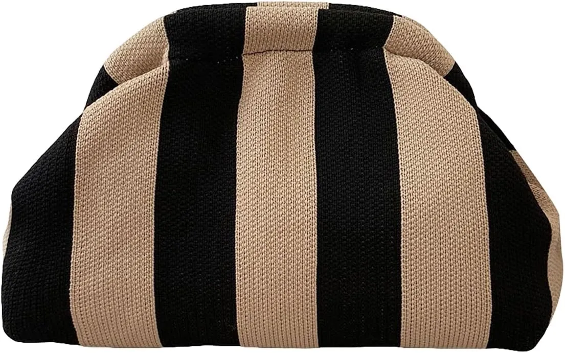 Verdusa Women's Colorblock Clutch Handbags Casual Crochet Bag Small Purse