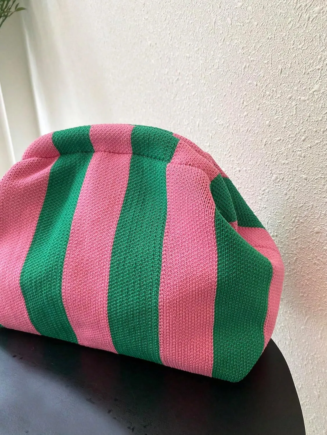 Verdusa Women's Colorblock Clutch Handbags Casual Crochet Bag Small Purse