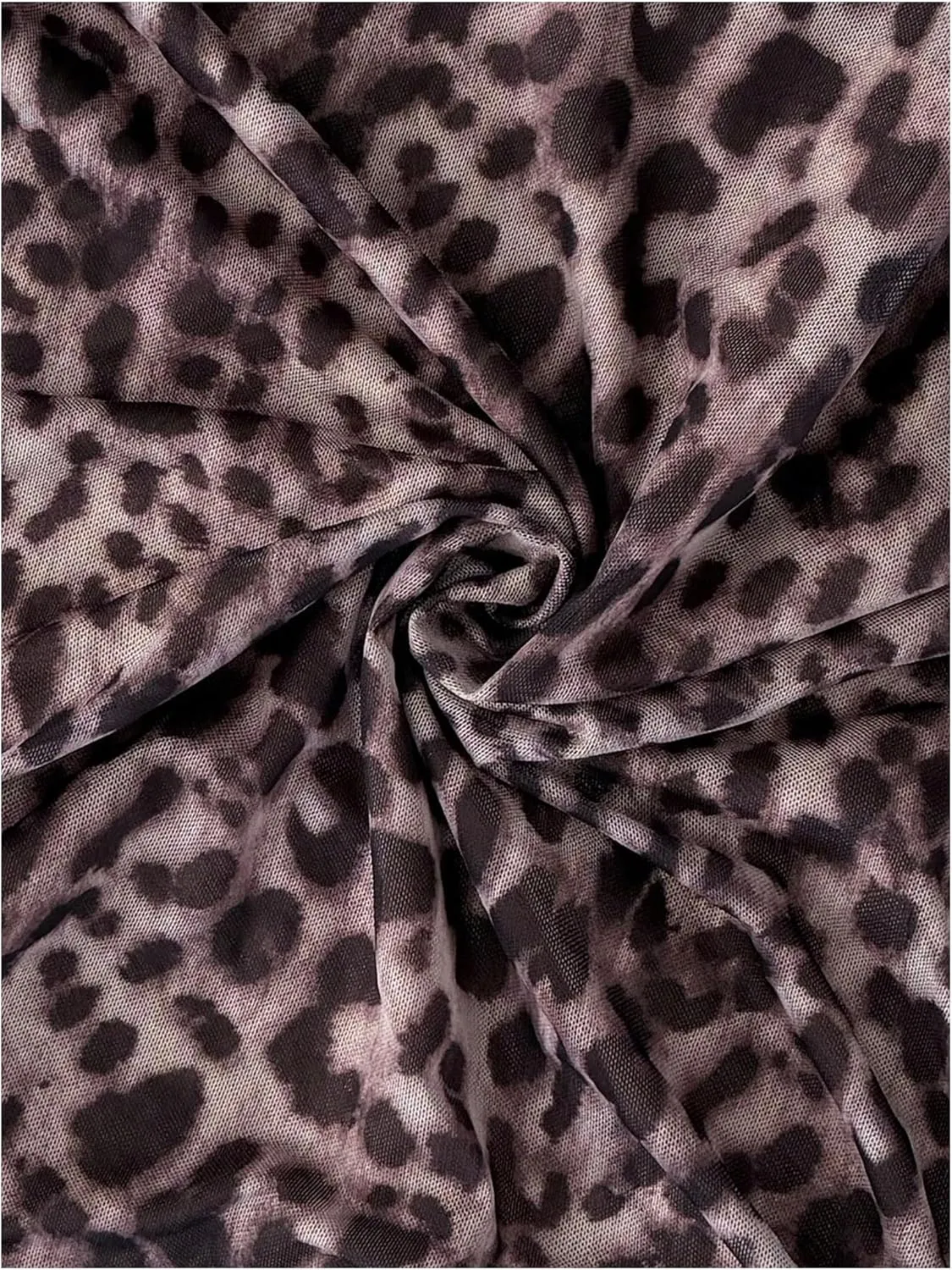 Verdusa Women's Leopard Print Y2K Mini Dress Fitted Spaghetti Strap Mesh Slip Dress