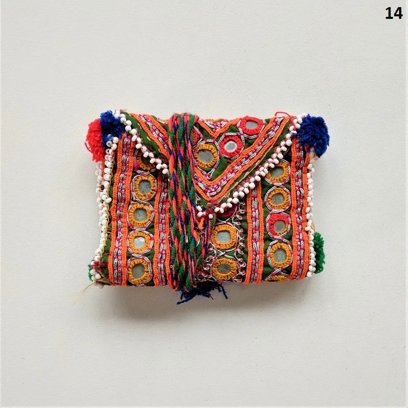 Vintage Banjara pouch - travel wallet - wallet - purse with embroidery and tassel