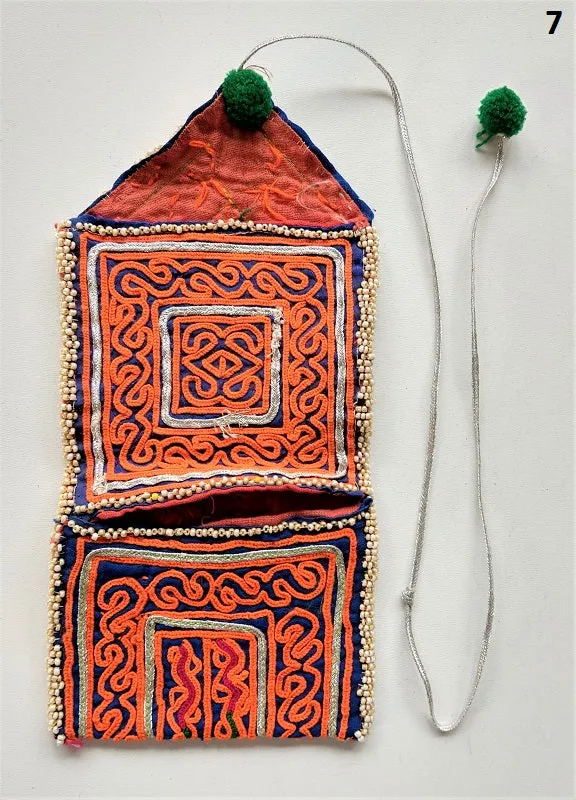 Vintage Banjara pouch - travel wallet - wallet - purse with embroidery and tassel