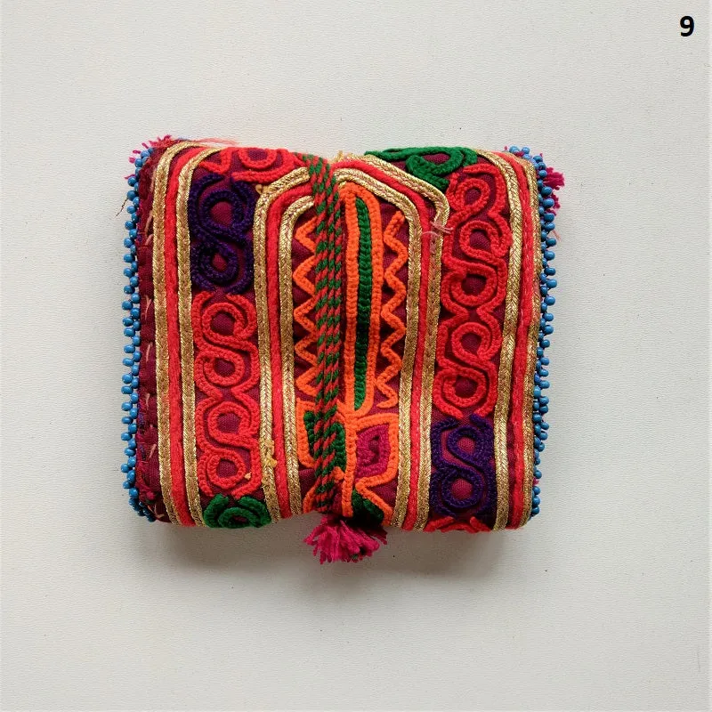 Vintage Banjara pouch - travel wallet - wallet - purse with embroidery and tassel
