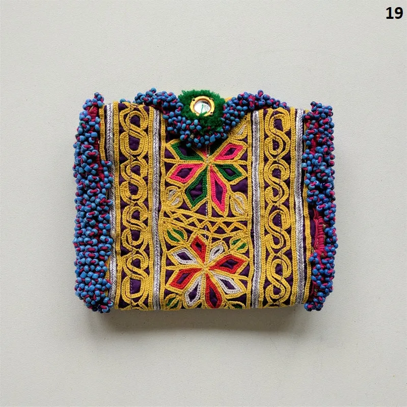 Vintage Banjara pouch - travel wallet - wallet - purse with embroidery and tassel