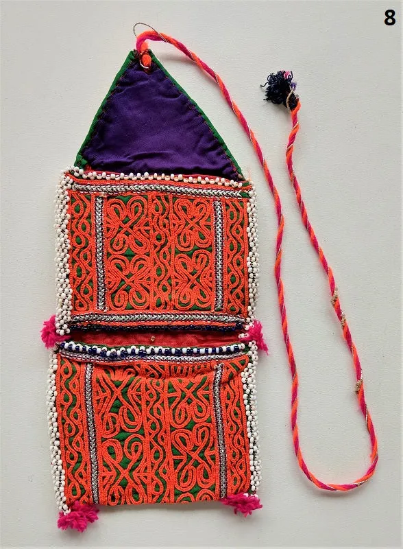 Vintage Banjara pouch - travel wallet - wallet - purse with embroidery and tassel