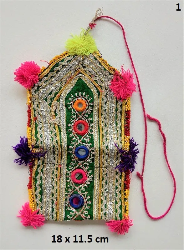 Vintage Banjara pouch - travel wallet - wallet - purse with embroidery and tassel