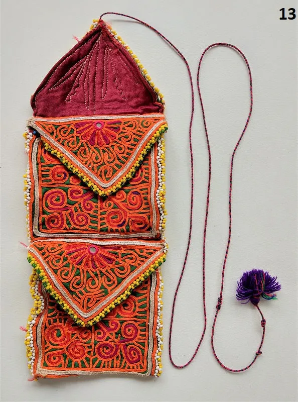 Vintage Banjara pouch - travel wallet - wallet - purse with embroidery and tassel