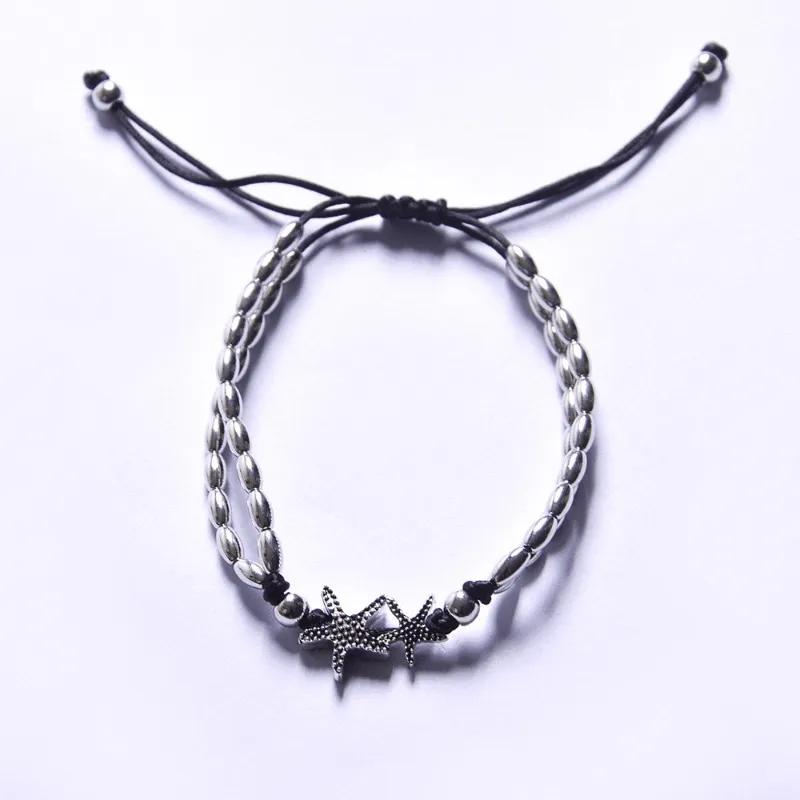 Vintage Beads Chain Anklets Men Women Rune Starfish Bracelet