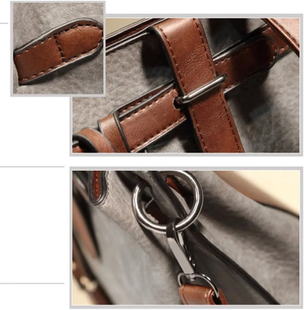 Vintage PU Leather Bucket Bag with Tassle