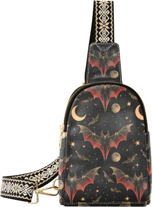 Vintage Rose Floral Leather Crossbody Sling Bag for Women - Chest & Waist Pack