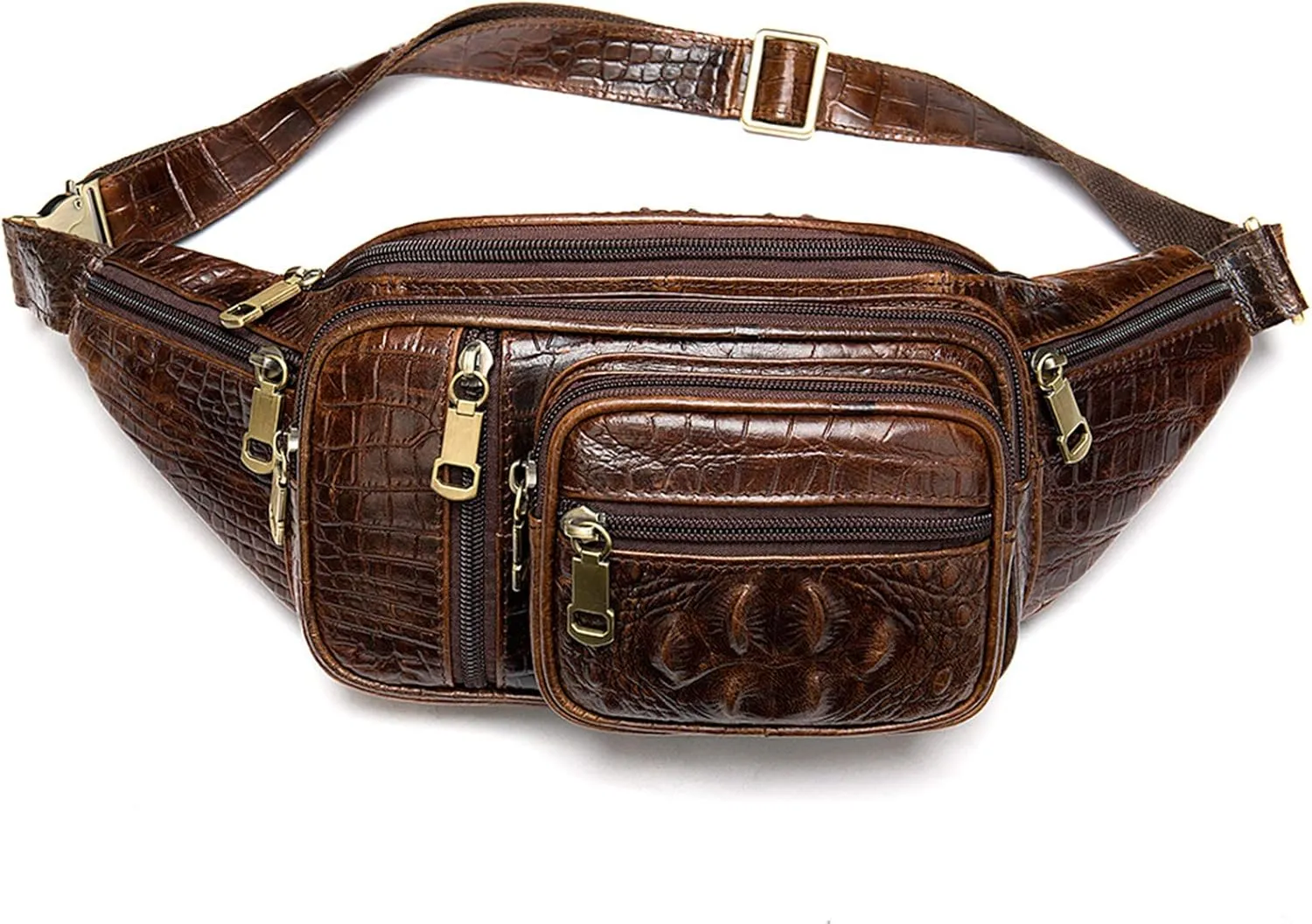 Waist Bag,Men's Leather Belt Bag Outdoor Travel Leisure Leather Crossbody Chest Bag Retro Chest Bag,