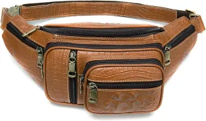 Waist Bag,Men's Leather Belt Bag Outdoor Travel Leisure Leather Crossbody Chest Bag Retro Chest Bag,