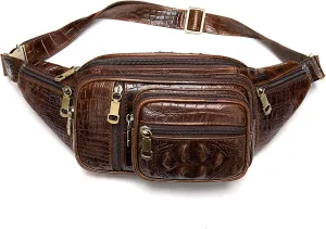 Waist Bag,Men's Leather Belt Bag Outdoor Travel Leisure Leather Crossbody Chest Bag Retro Chest Bag,